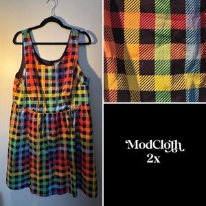 ModCloth Rainbow Plaid Dress